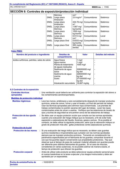 HOJA DE SEGURIDAD GRASA MULTIPROPOSITO GRADO NLGI 1 Pdf