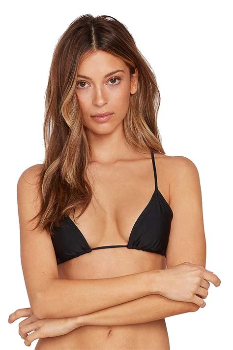 Volcom Simply Solid Tri Bikini Top Classic Black