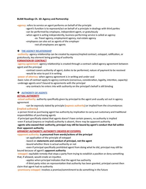 Blaw Readings Ch 10 Textbook Reading Notes Chapter 10 Business Law In Canada Eleventh