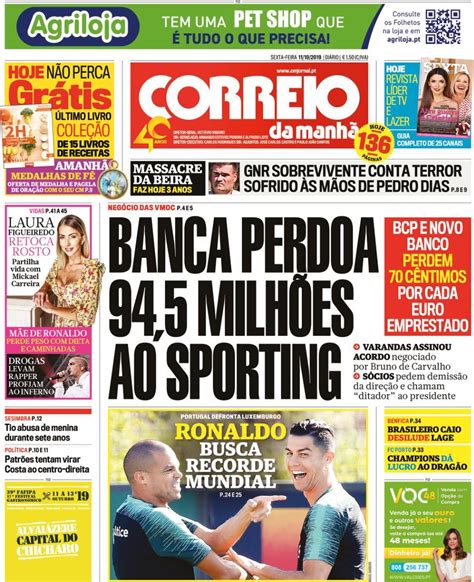 Capa Correio Da Manh Outubro Capasjornais Pt