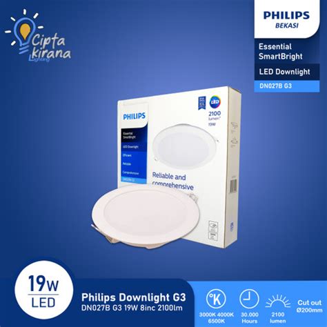 Jual Lampu Downlight LED Philips DN027B LED20 G3 19W 8inc 2100lm Kota