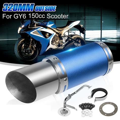 Motorcycle Universal Exhaust Pipe Performance Exhaust System Shorty Carbon Fiber For Gy6 150cc