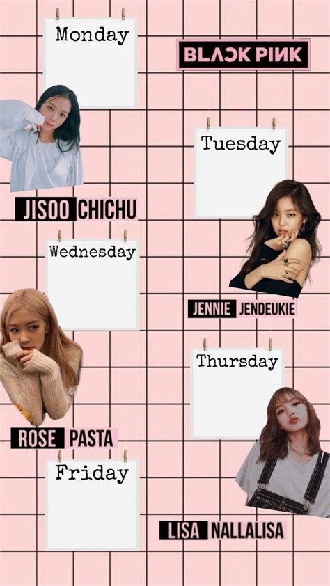 Template Schedule Blackpink Yazı kağıdı Grafik düzenleyiciler Kitap