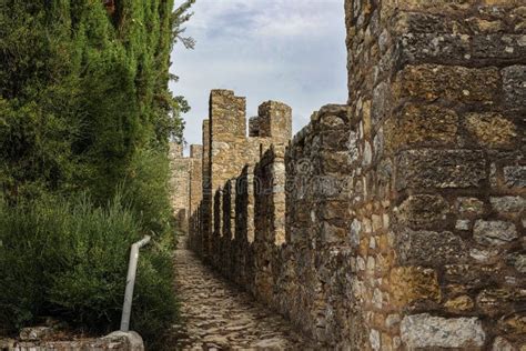 Templar Castle in Tomar Portugal Stock Image - Image of stone, wall ...