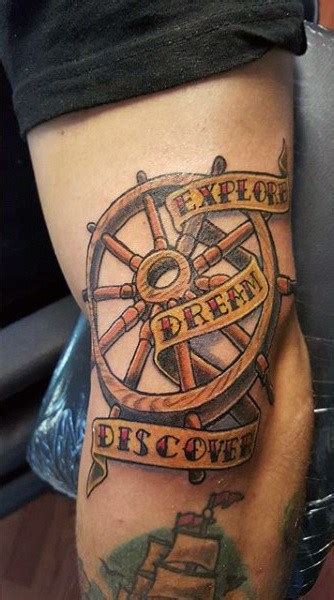 70 Ship Wheel Tattoo Designs For Men A Meaningful Voyage