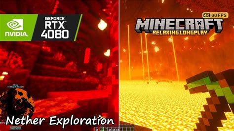 4K 60fps ASMR Minecraft Relaxing Longplay Nether Exploration No