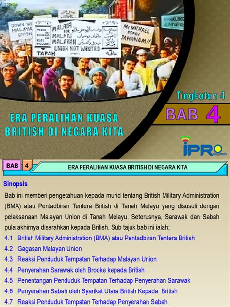 Sejarah Ipro T4 Bab 4 Era Peralihan Kuasa British Di Negara Kita Pdf