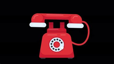 Animation Of Ringing Old Fashioned Red Telephone Elements Motion