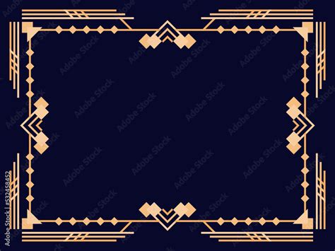 Art Deco Frame Vintage Linear Border Design A Template For