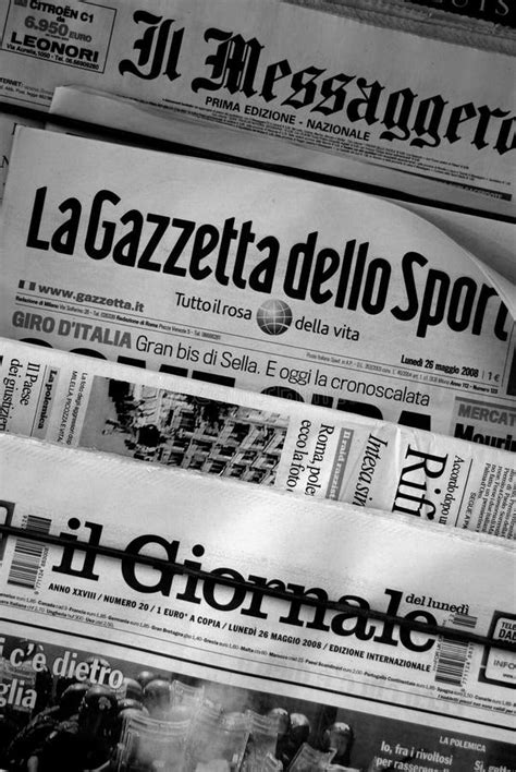 Greece Newspaper Stand With Italian Newspapers Editorial Photography