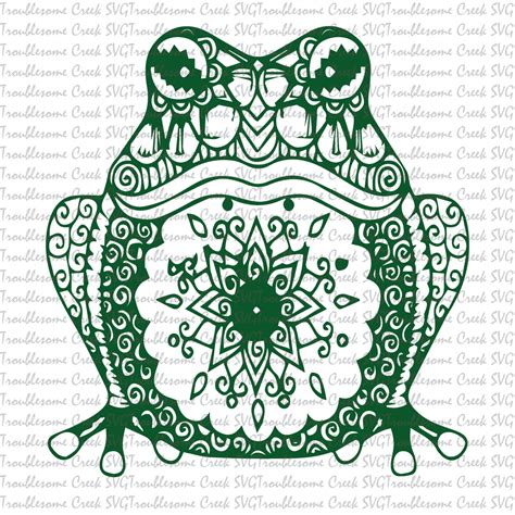 Tribal Frog Mandala Zentangle Svg Silhouette Cricut