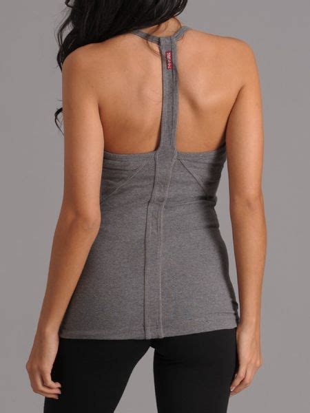 Hard Tail Sport Seamed Halter With Built In Bra In Gray Charcoal Lyst