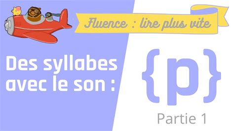 Lecture Son P Et Les Syllabes Pa Pe Pi Po Pu Fluence