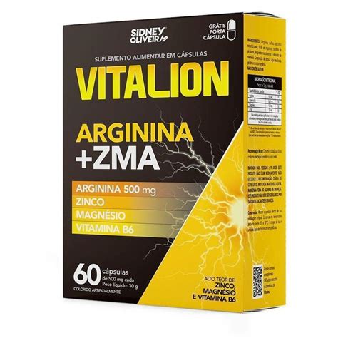 Vitalion Arginina Zma 60 Cápsulas Sidney Oliveira ZMA Magazine