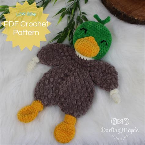 PDF Crochet Duck Pattern Mallard Duck Ragdoll Lovey Amigurumi Stuffy