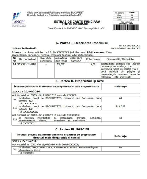 Extras De Carte Funciara ANCPI Cadastru