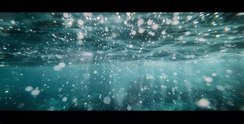 Underwater View of Blue Water with Bubbles Stock Illustration ...