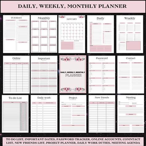 Adhd Planner Printable Adult Adhd Journal Adhd Organizer Etsy