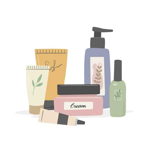 Composition With Beauty Products Cosmetics Flat Vector Illustration