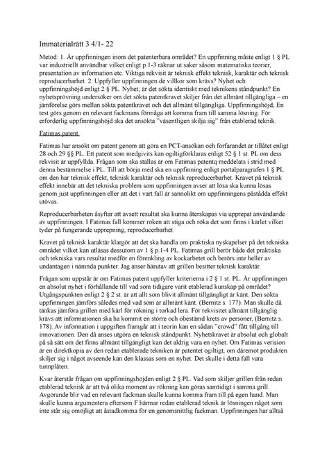 Imsem 3 Seminarium 3 Immaterialrätt Immaterialrätt 3 4 1 22 Metod