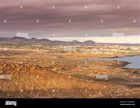 View Over The Malpais Of Costa Del Silencio Tenerife From The Crater