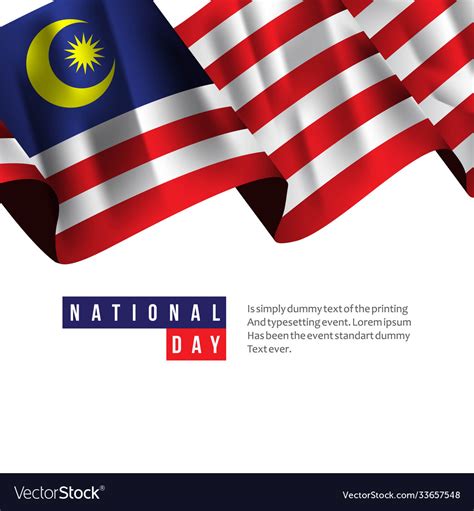 Malaysia national day template design Royalty Free Vector