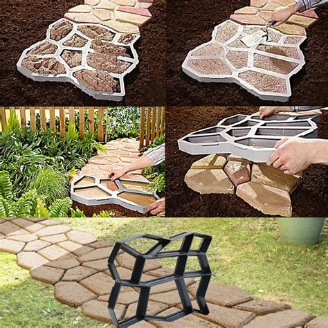 Concrete Molds Garden Walk Pavement Mold Diy Manually Paving Temu