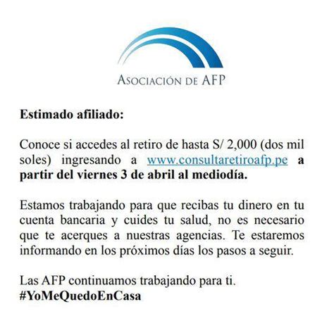 Retiro De Mi AFP Por Coronavirus Perú 2000 Soles Como Saber A Que AFP