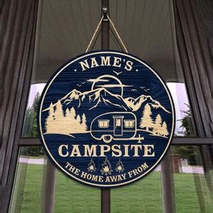 Personalized Campsite Wooden Sign, Custom Name Campsite Sign, Custom ...