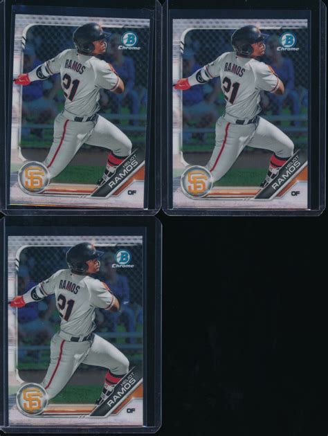 Lot Of 3 HELIOT RAMOS 2019 Bowman Chrome Prospects Giants Rookie Card