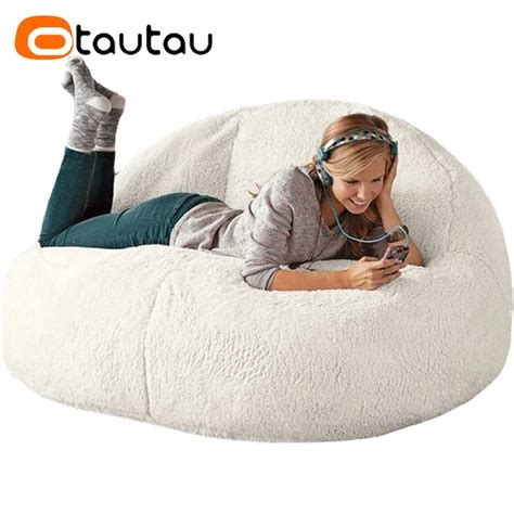 Otautau Faux Cashmere Fleece Bean Bag Pouf Cover Without Filler Floor