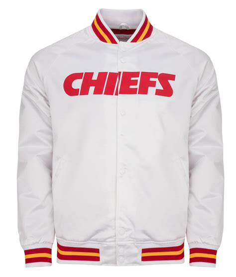 Heavyweight Kansas City Chiefs White Satin Jacket