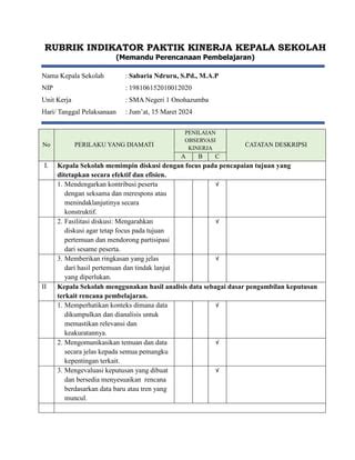 Observasi Memandu Perencanaan Pembelajaran Docx