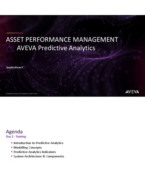 1 Aveva Predictive Analytics Training Intro To User Concepts Pdf Analytics Predictive