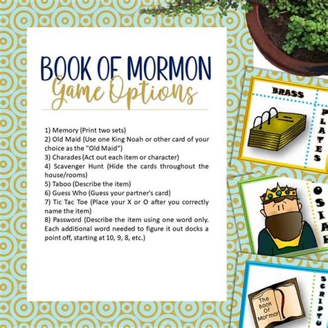 8 Games For The Book Of Mormon Instant Download Etsy In 2020 Book