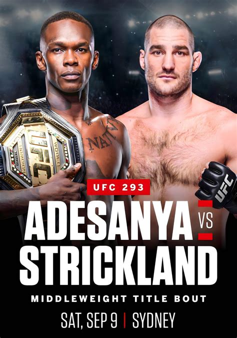 UFC 293 Israel Adesanya vs. Sean Strickland 2023 Fight Poster