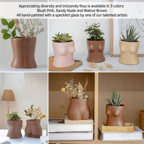 Brown Boob Planter Nude Woman Vase Boobs Vase Body Vases W Etsy