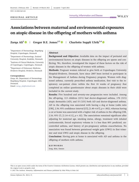 PDF Associations Between Maternal And Environmental Exposures On