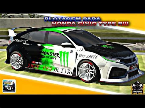 PLOTAGEM PARA HONDA CIVIC TYPE R DA MONSTER ENERGY Car Parking