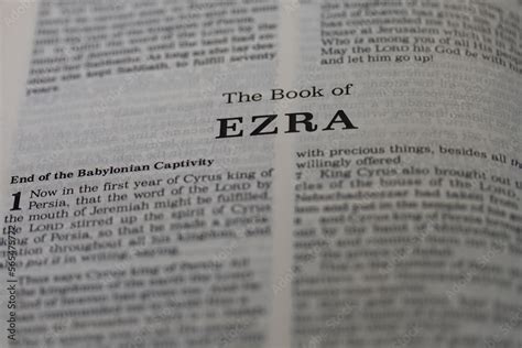 Title Page From The Book Of Ezra In The Bible Or Torah For Faith