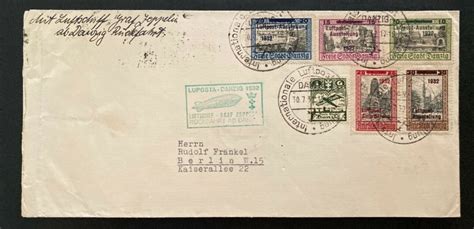 Danzig Graf Zeppelin Lz Cover Sc C C To Berlin Germany