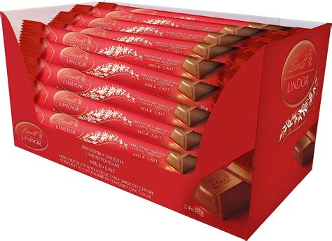 Lindt Lindor Sticks Milk Chocolate Box 24 Count 912g Amazon Ca