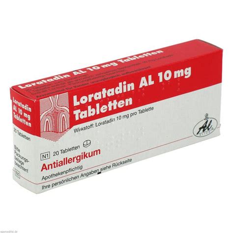 LORATADIN AL 10 Mg Tabletten 20 St Preisvergleich PZN 1653968