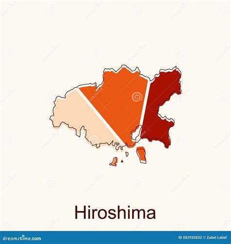 Vector Map Of Hiroshima Modern Outline High Detailed Vector Map Japan