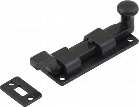 Stonebridge Cranked Door Bolt With Knob Handle 4 Flat Black Black