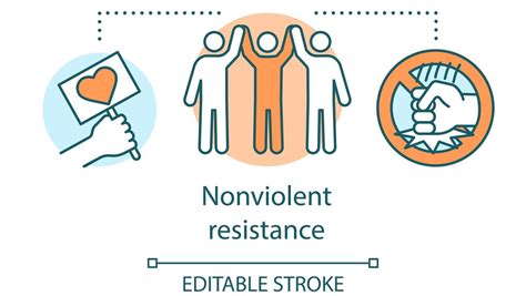 Icono Del Concepto De Resistencia No Violenta Protesta Social Pac Fica