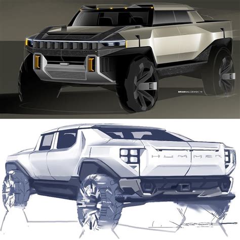 Gmc Hummer Ev Sketches Show What Could Have Been Carscoops Car Design