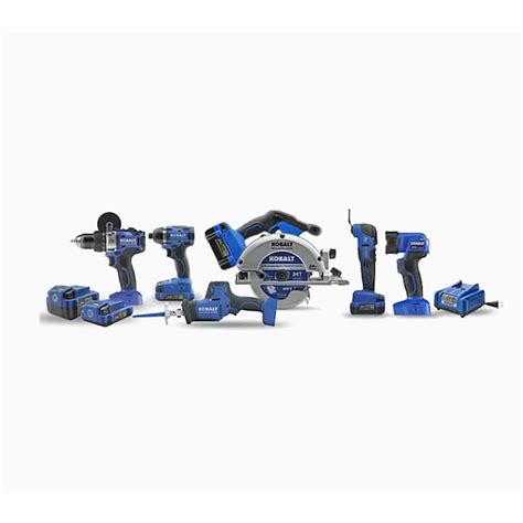 Kobalt 24V Max 6-Tool Brushless Power Tool Combo Kit (Charger and 2 ...