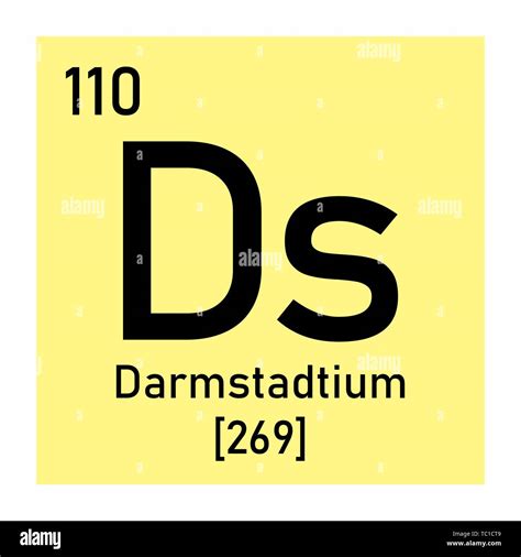 Illustration Of The Periodic Table Darmstadtium Chemical Symbol Stock