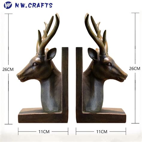 Antique Effect Deer Head Home Decor Bookend Custom Buy Unique